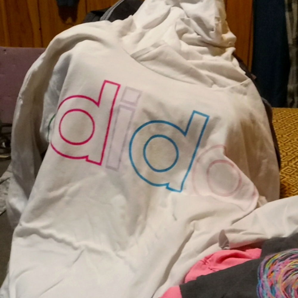 Adidas white hooded tee